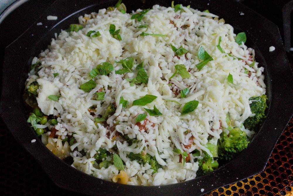 veggie pasta before oven bake