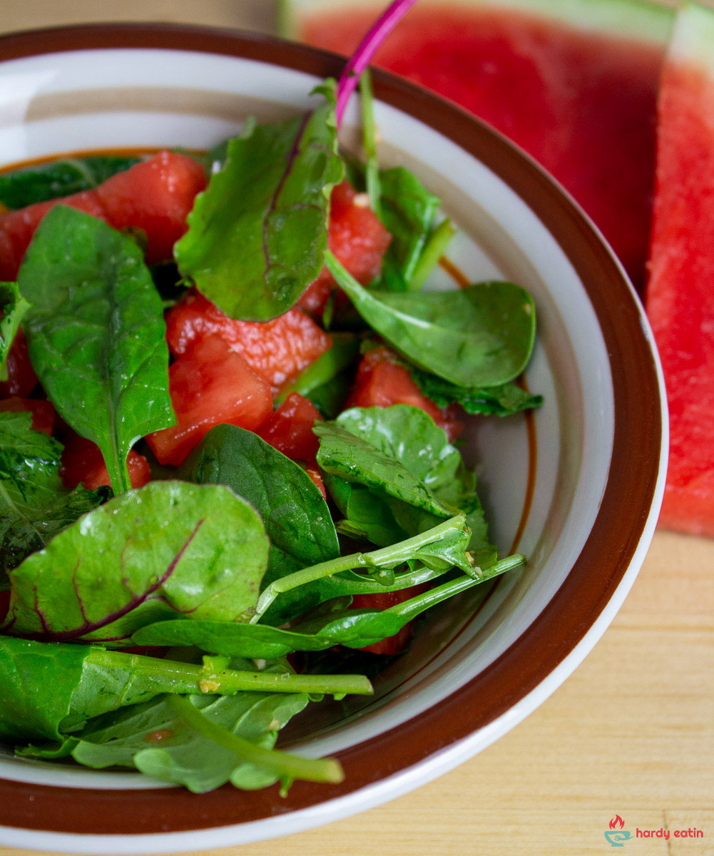 Grilled watermelon and honey lime salad