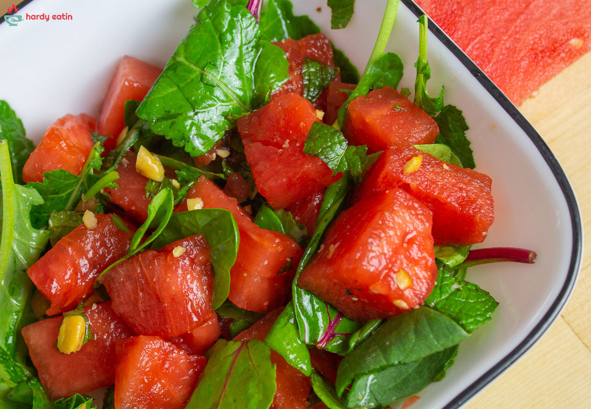 Grilled watermelon and Honey Lime Salad